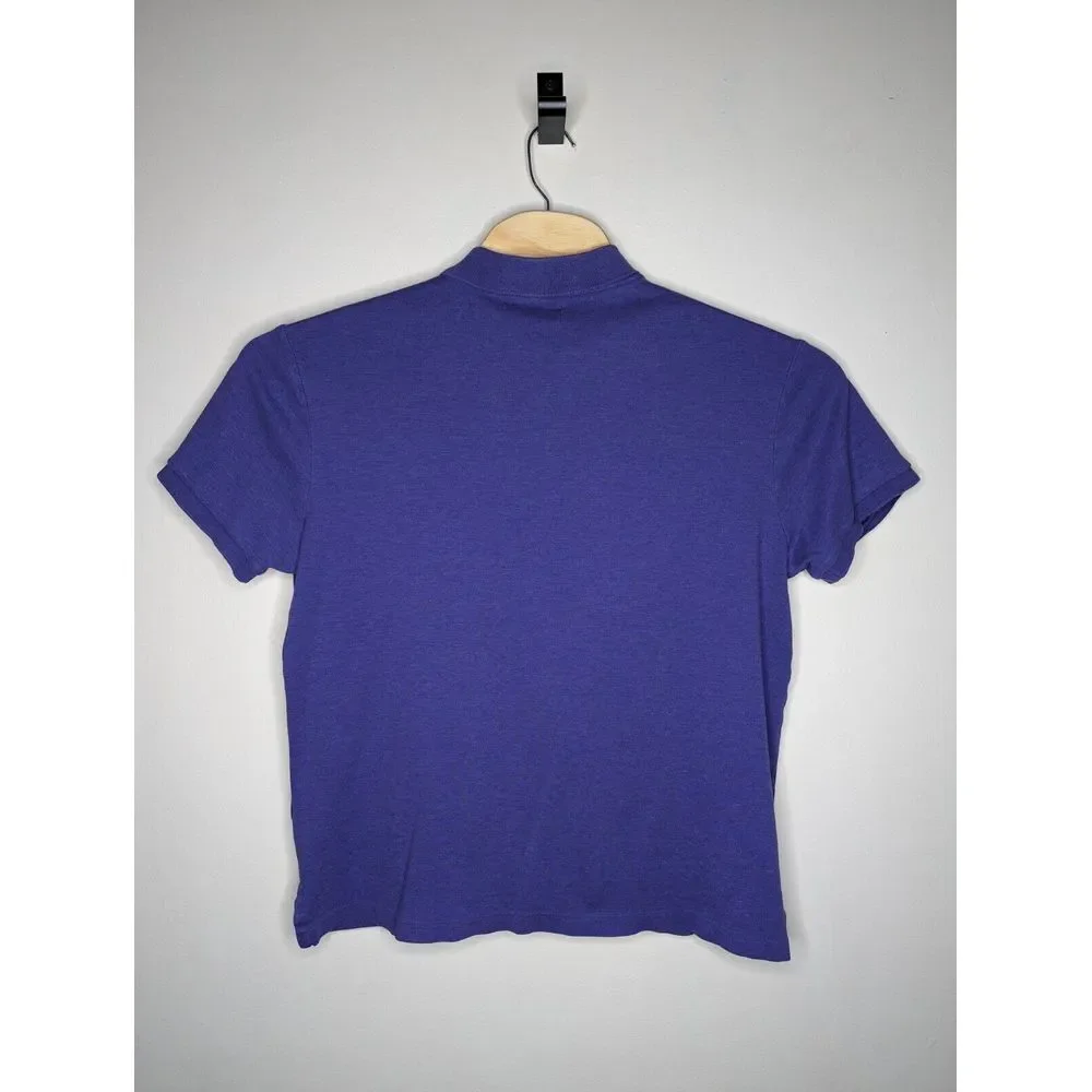 Polo Ralph Lauren Mens XL Custom Slim Fit Purple‎ Shirt Green Logo Short Sleeve